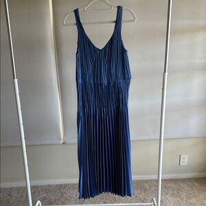 Vince V-Neck Pleated Midi Slip Dress